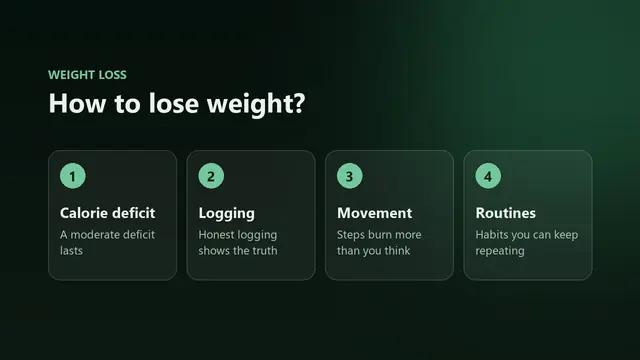How to lose weight: calorie deficit, logging, everyday movement and routines