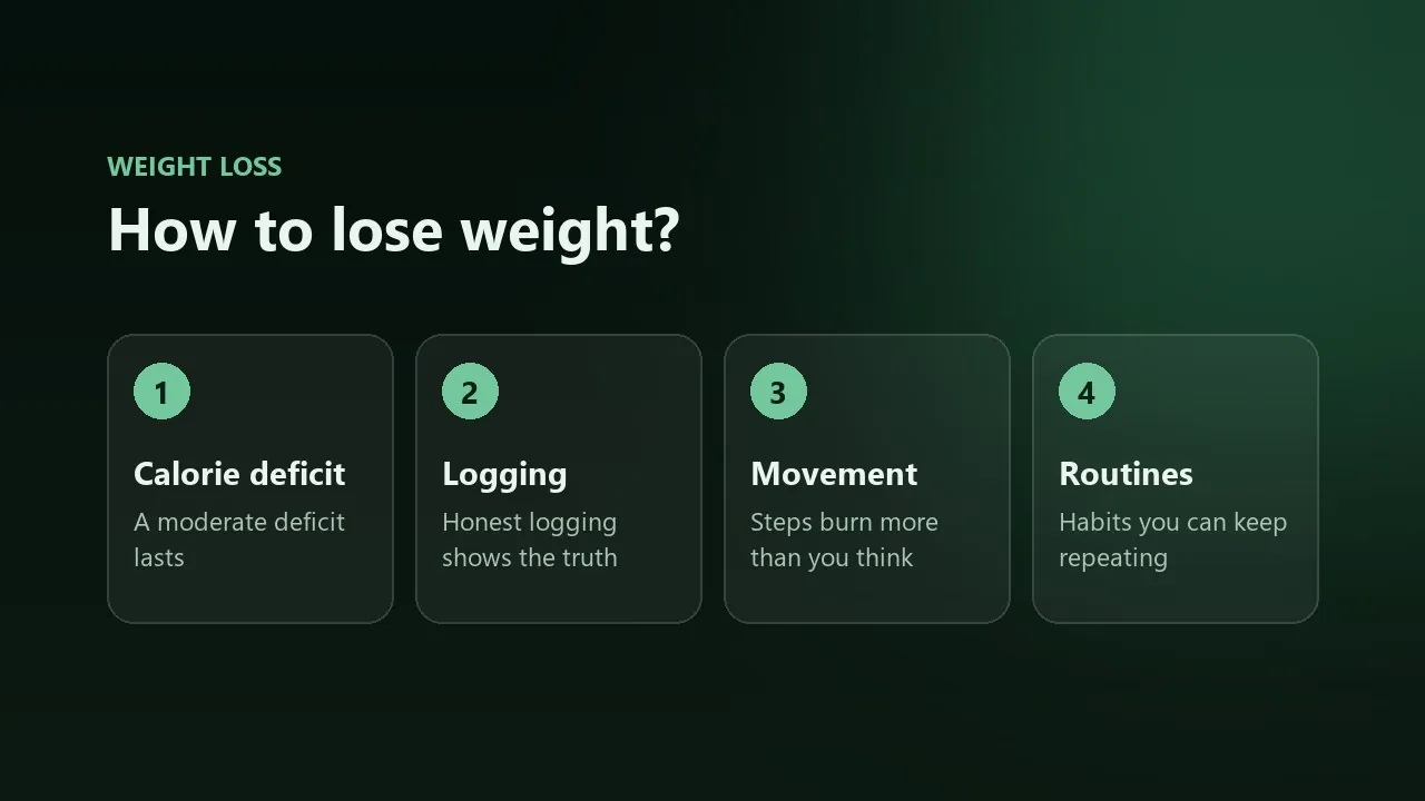 How to lose weight: calorie deficit, logging, everyday movement and routines