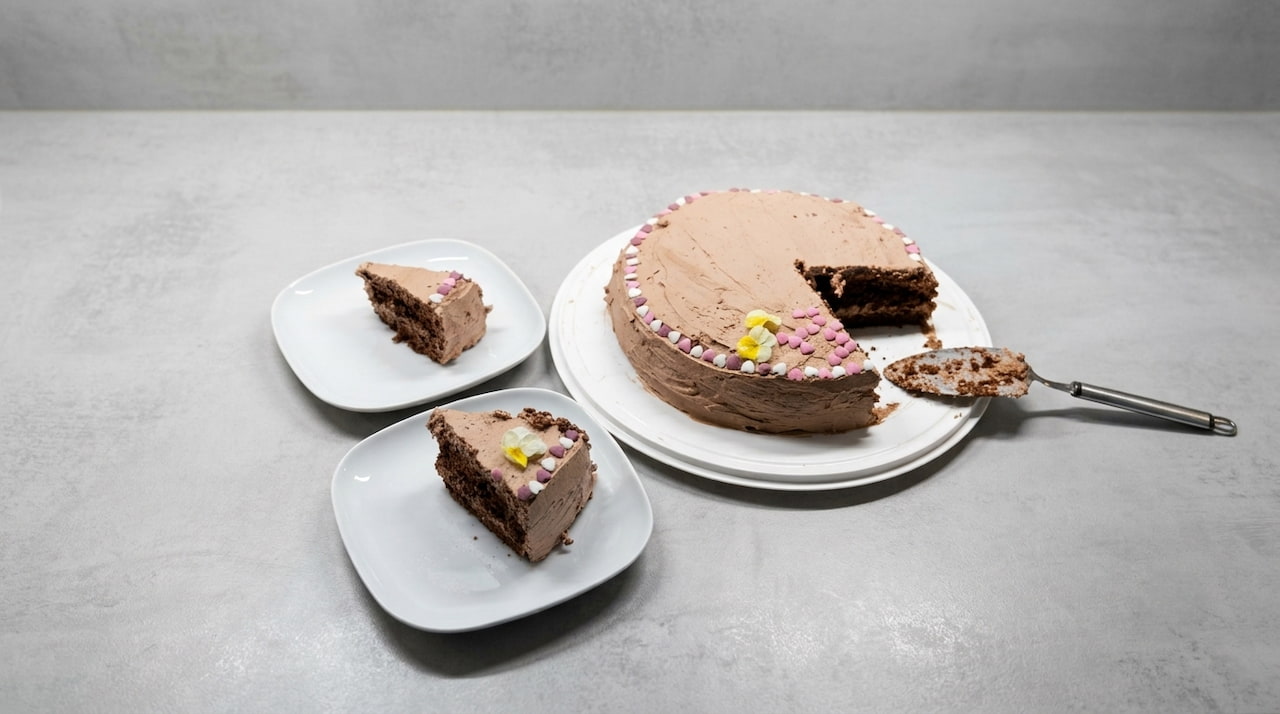 Soft chocolate cake with a hint of coffee